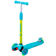Самокат 3-колесный Kiko, 120/80 мм, голубой/зеленый